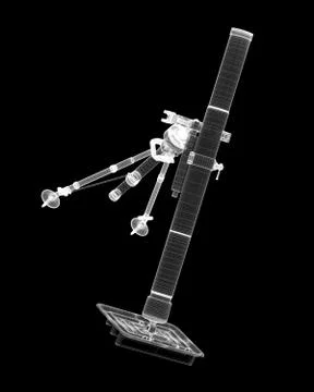 Mortar mobile on background, body structure, wire model Stock Illustration