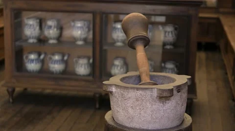 Mortar of an old pharmacy Stock Footage 56699066
