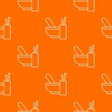Mortar with pestle pattern vector orange Illustrazione stock