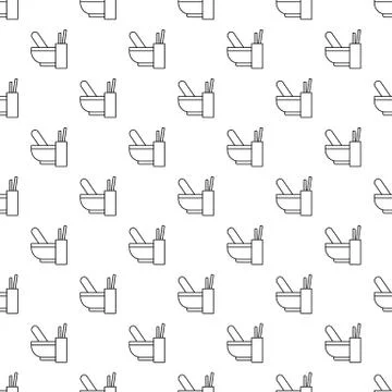 Mortar with pestle pattern vector seamless Stock Illustration