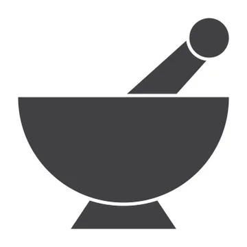 Mortar Pestle Vector Icon Stock Illustration