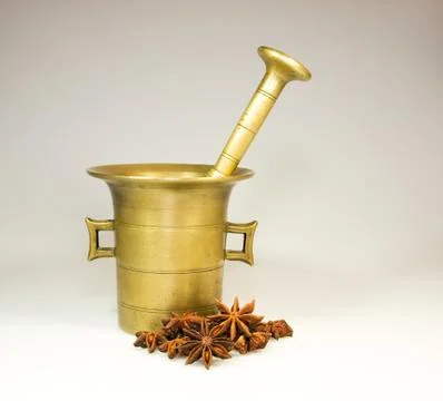 Mortar with spice Stock Photos