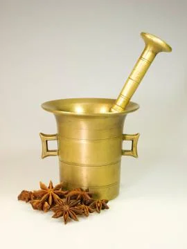 Mortar with spice Stock Photos