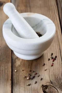 Mortar with spices Stock Photos