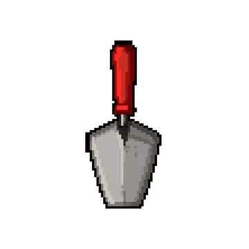 Mortar trowel cement pixel art vector illustration Stock Illustration
