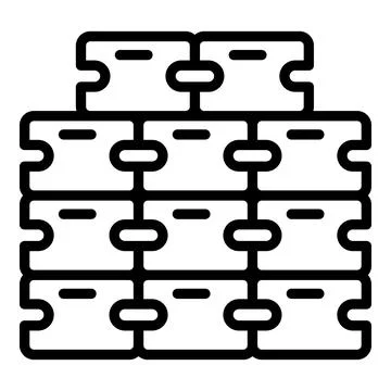 Mortar wall icon outline vector. Brick construction Stock Illustration