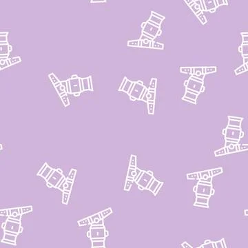 Mortar weapon line vector seamless pattern black Illustrazione stock