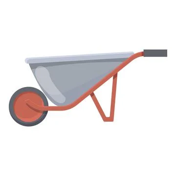 Mortar wheelbarrow icon cartoon vector. Cement construction Stock Illustration