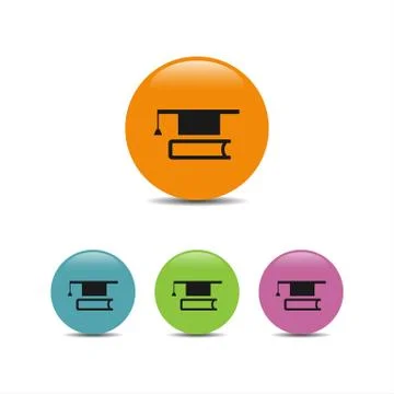 Mortarboard with book icon Stock Illustration
