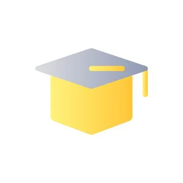 Mortarboard hat flat gradient two-color ui icon Illustrazione stock