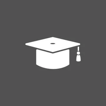 Mortarboard icon on a dark background Stock Illustration