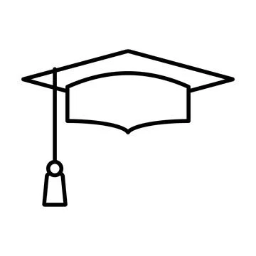 Mortarboard icon design in linear style. Vector. Illustrazione stock