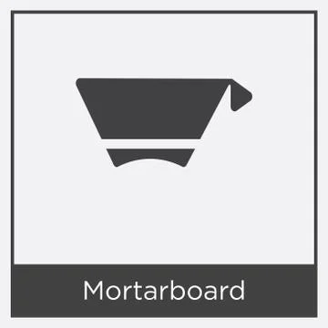 Mortarboard icon isolated on white background Free Stock Illustration