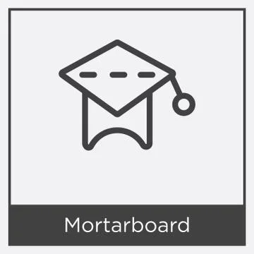 Mortarboard icon isolated on white background Free Stock Illustration