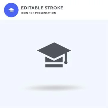 Mortarboard icon vector, filled flat sign, solid pictogram isolated on white イラスト素材