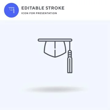 Mortarboard icon vector, filled flat sign, solid pictogram isolated on white Illustrazione stock