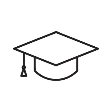 Mortarboard icon vector on white background Stock Illustration