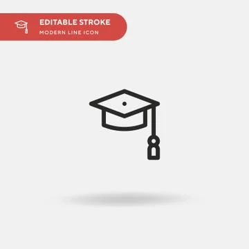 Mortarboard Simple vector icon. Illustration symbol design template for web m 스톡 일러스트