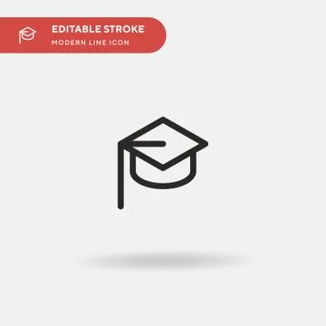 Mortarboard Simple vector icon. Illustration symbol design template for web m Stock Illustration