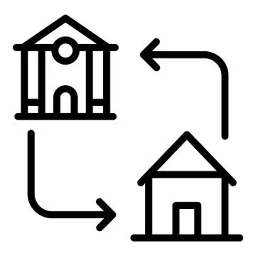 Mortgage accommodation icon, outline style Ilustración de archivo