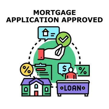 Mortgage application approved concept illustration receiving confirmation Stock Illustration