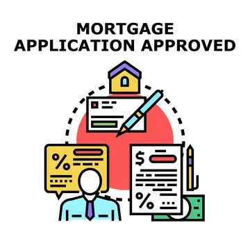 Mortgage application approved concept illustration Stock Illustration