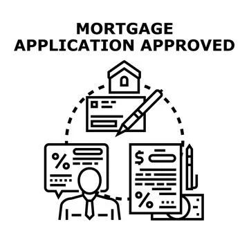 Mortgage application approved concept illustration Stock Illustration
