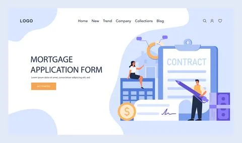 Mortgage Application Form concept. Flat vector illustration. Stock Illustration