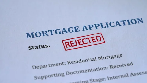 Mortgage Application Form Stamped Rejected Stock Footage 340579599
