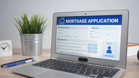 Mortgage Application FormConcept on Laptop Computer Screen Stock Footage 86908183