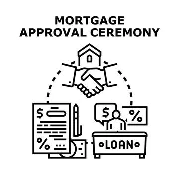 Mortgage approval ceremony concept vector illustration Stock Illustration