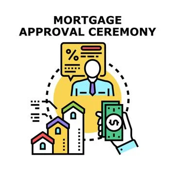 Mortgage approval process for home financing 스톡 일러스트