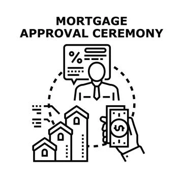 Mortgage approval process for home financing 스톡 일러스트