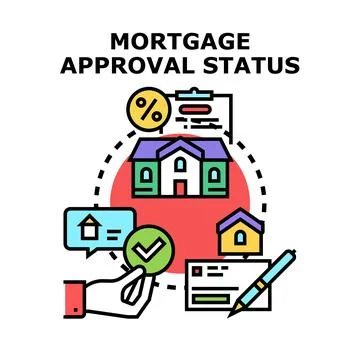 Mortgage approval status concept vector illustration acquiring house Stock Illustration