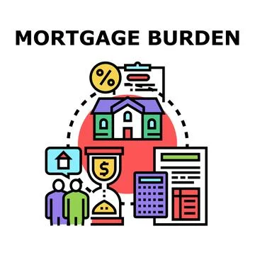 Mortgage burden concept finding real estate solutions Stock Illustration