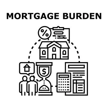 Mortgage burden concept finding real estate solutions Stock Illustration