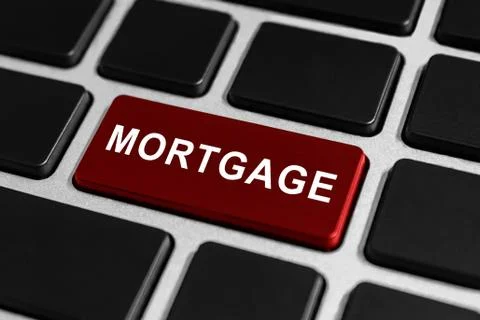 Mortgage button on keyboard Foto stock