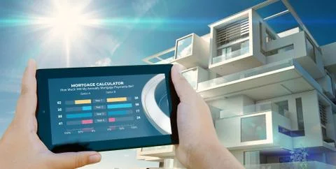 Mortgage calculator app Stock Illustration