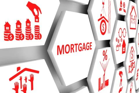 MORTGAGE concept cell background 3d illustration Stock Illustration
