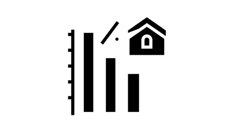 Mortgage decrease in interest payments glyph icon animation Stock Footage 157258188