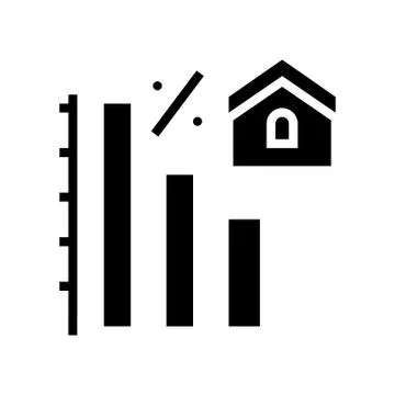 Mortgage decrease in interest payments glyph icon vector illustration Stock Illustration