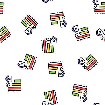 Mortgage decrease in interest payments vector seamless pattern Stock Illustration