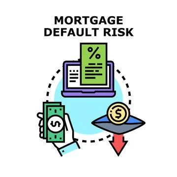 Mortgage default risk financial problems concept Illustration