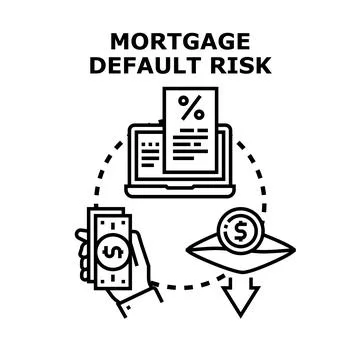 Mortgage default risk financial problems concept Stock Illustration
