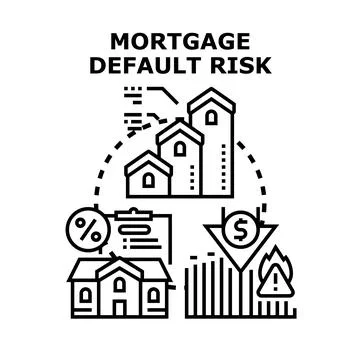 Mortgage default risk indicating financial housing crisis Stock Illustration