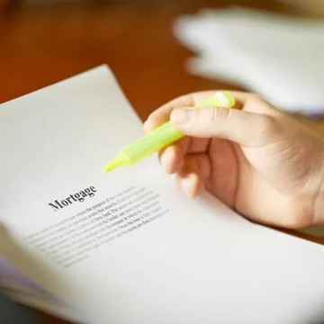 Mortgage definition composition Stock Photos