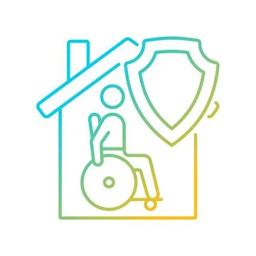 Mortgage disability insurance case gradient linear vector icon Stock-Illustration