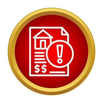 Mortgage document with warning and dollar symbols Stock Illustration