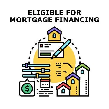 Mortgage financing eligibility process illustration concept 스톡 일러스트
