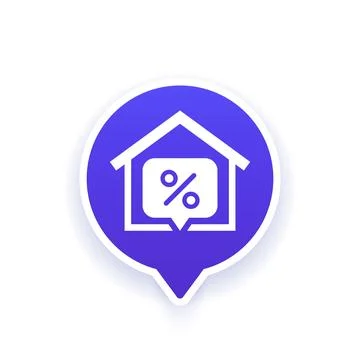 Mortgage icon with a house, vector Illustrazione stock